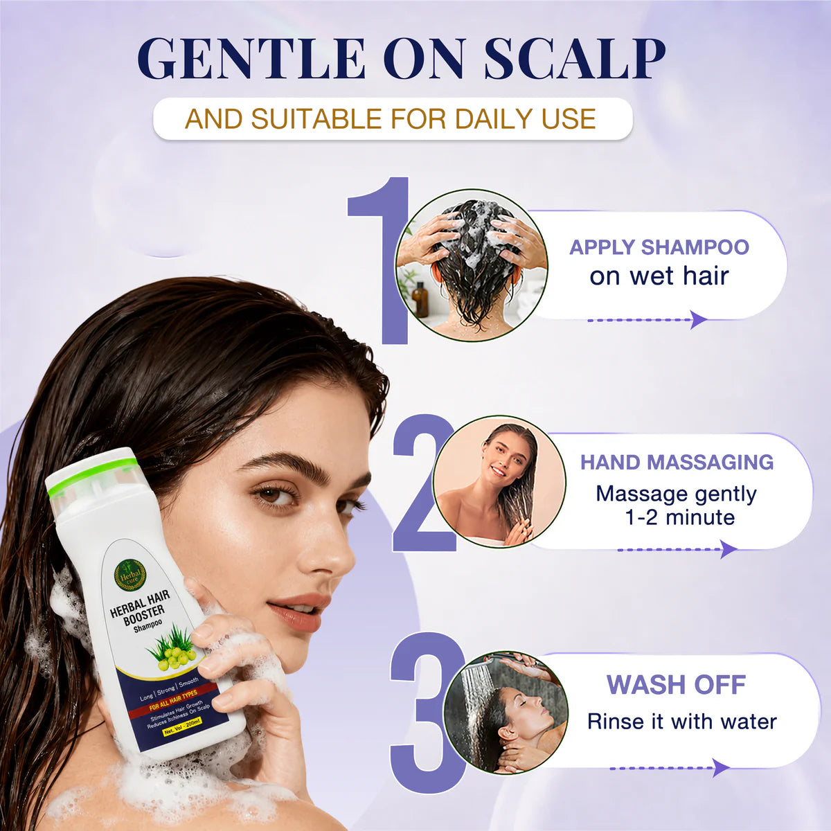 HERBAL HAIR BOOSTER SHAMPOO STRONGER, THICKER & HEALTHIER HAIR