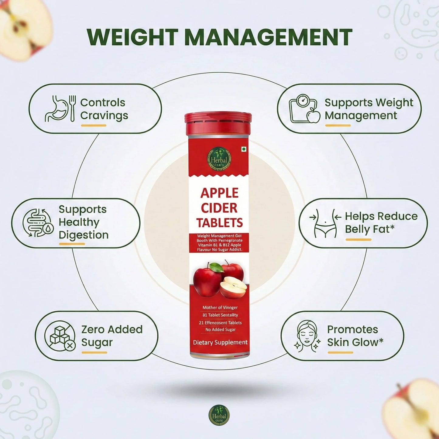 Apple Cider Weight Loss Tablet - Pack-of- 2-  30 Tablets