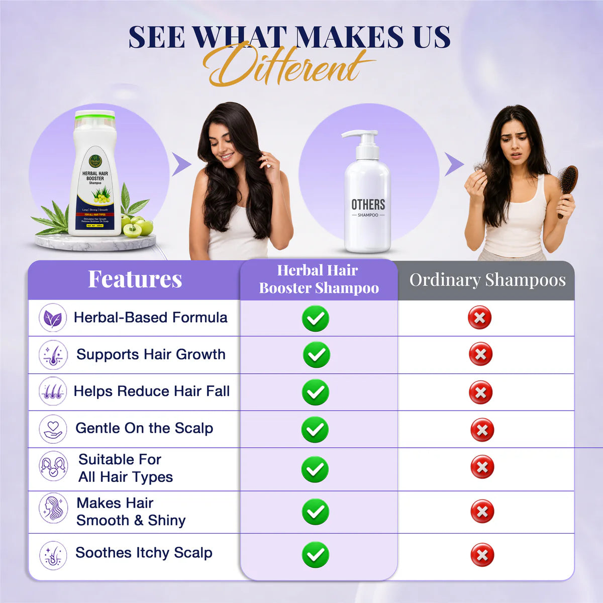 HERBAL HAIR BOOSTER SHAMPOO STRONGER, THICKER & HEALTHIER HAIR