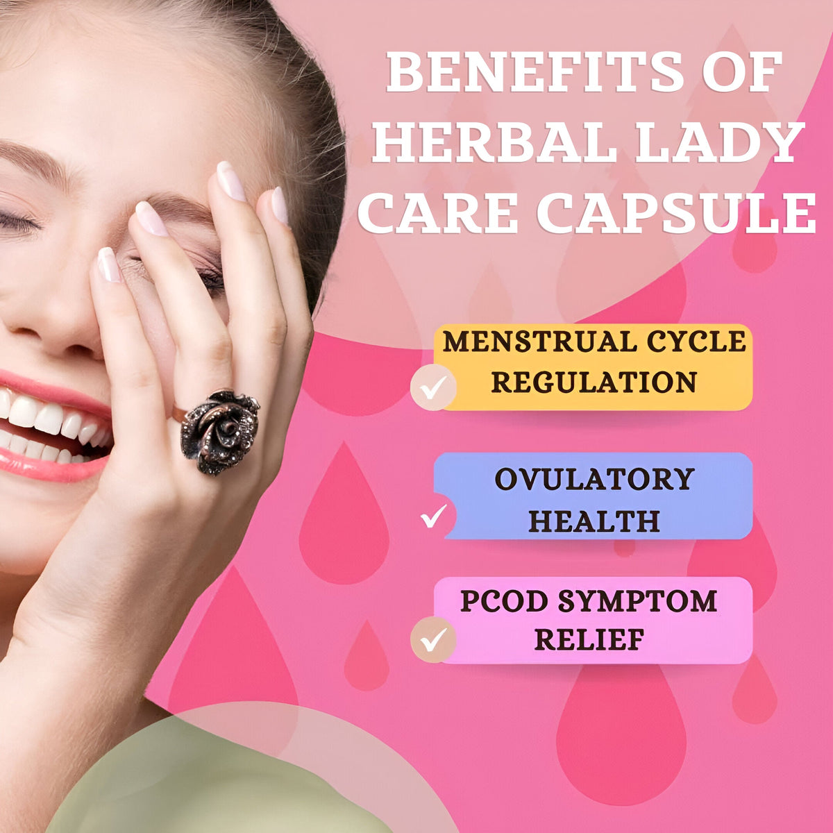 Advertisement for herbal lady care capsule benefits