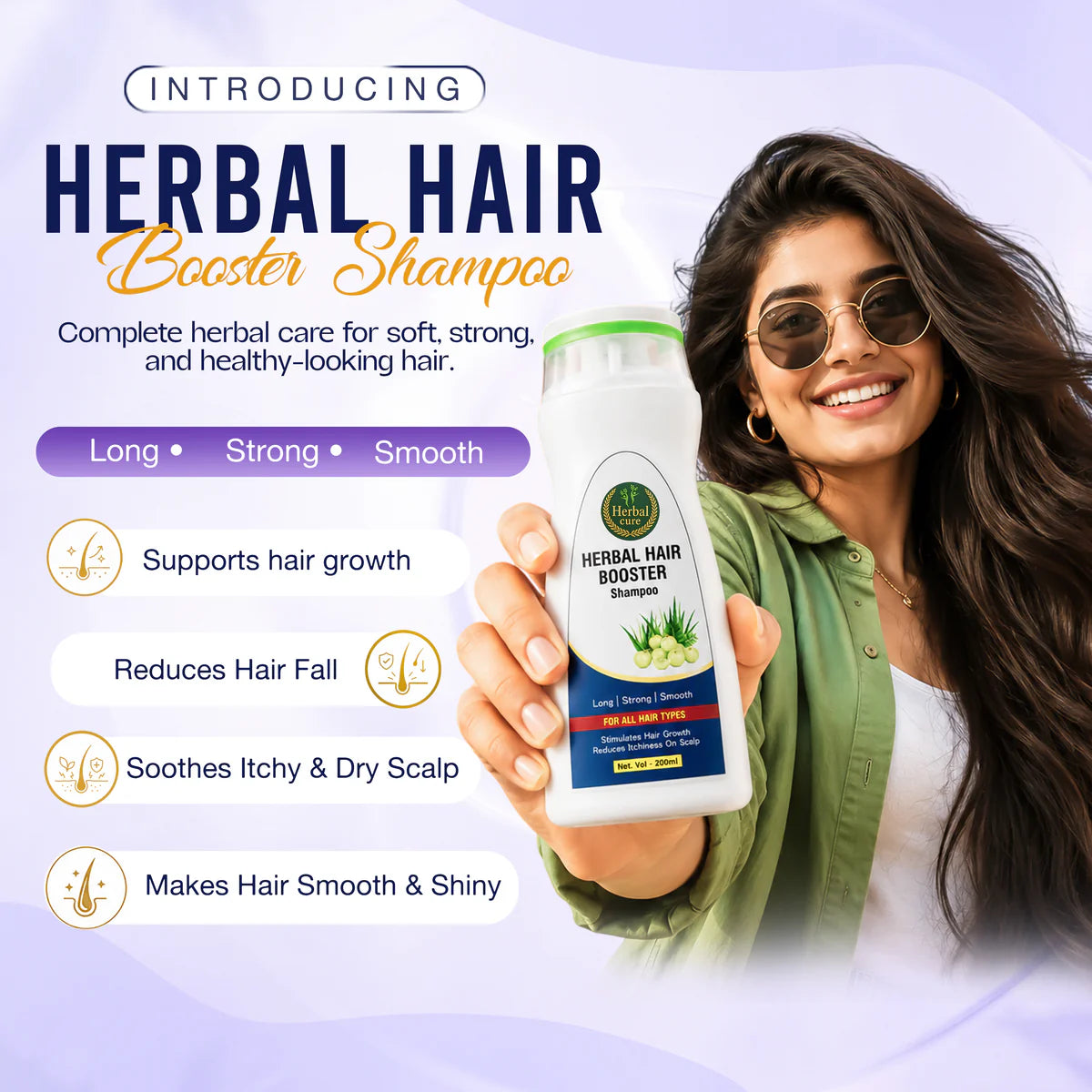 HERBAL HAIR BOOSTER SHAMPOO STRONGER, THICKER & HEALTHIER HAIR