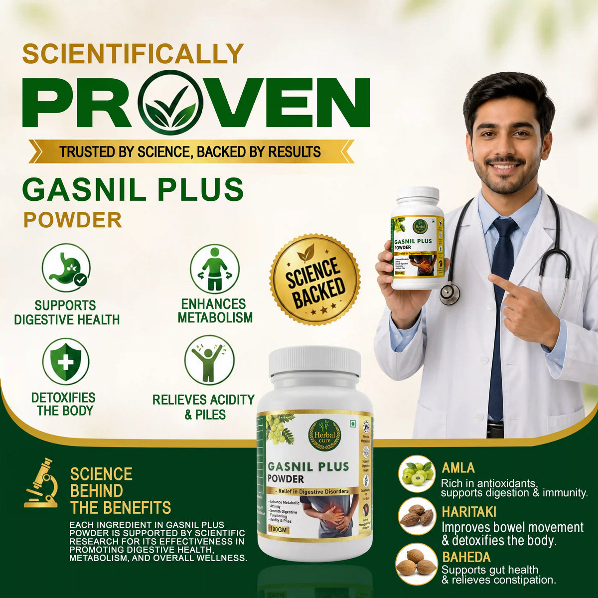 Herbal Gasnil Plus Powder For Digestive Health & Gas Relief
