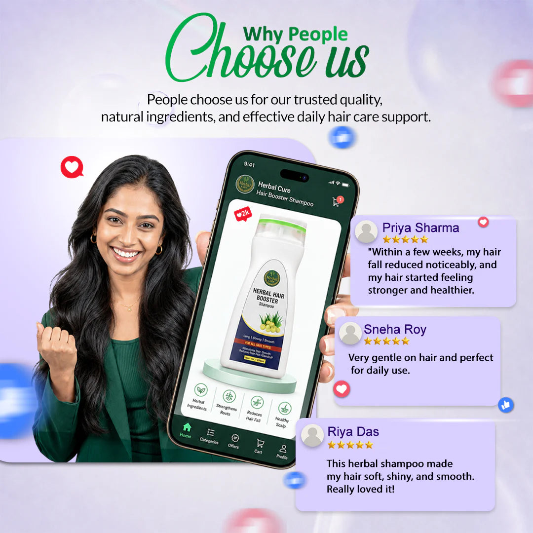 HERBAL HAIR BOOSTER SHAMPOO STRONGER, THICKER & HEALTHIER HAIR